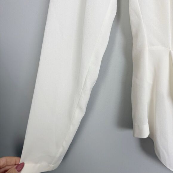 BRUNELLO CUCINELLI | NEW Waterfall Cream Wrap Silk Blouse Women’s Size Large - Picture 7 of 13